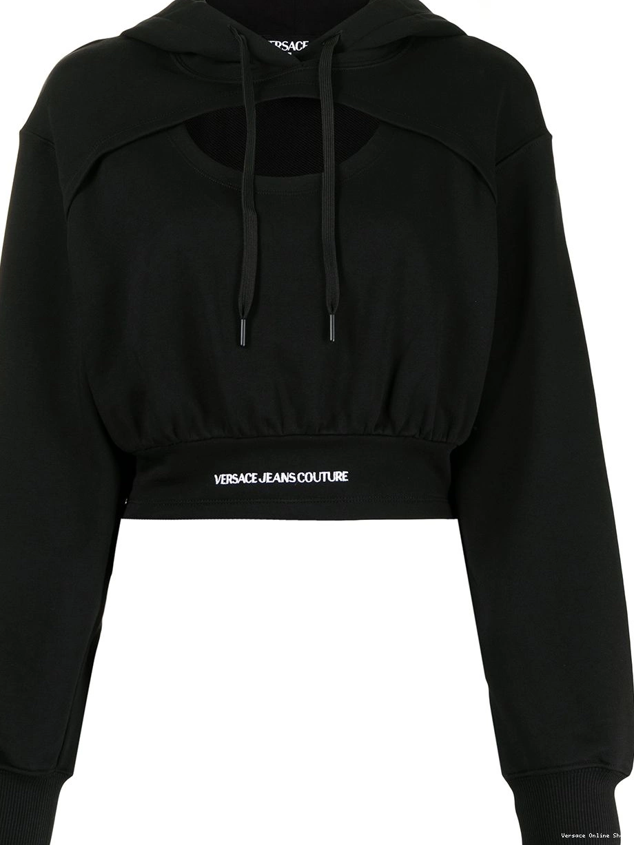 Affordable logo-waistband cut-out Versace Couture Women Jeans hoodie 0809
